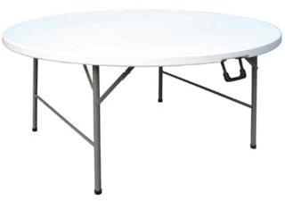 Table ronde pliante par le centre 152mm de hauteur Table ronde pliante par le