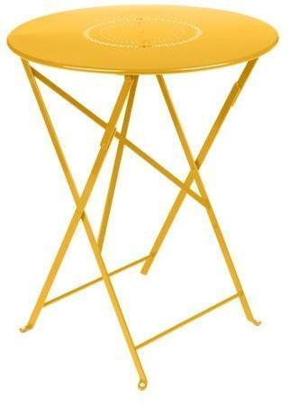 Floréal - Table pliante Ø60cm - jaune miel/laqué/H