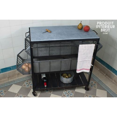 Desserte de cuisine en pierre bleue