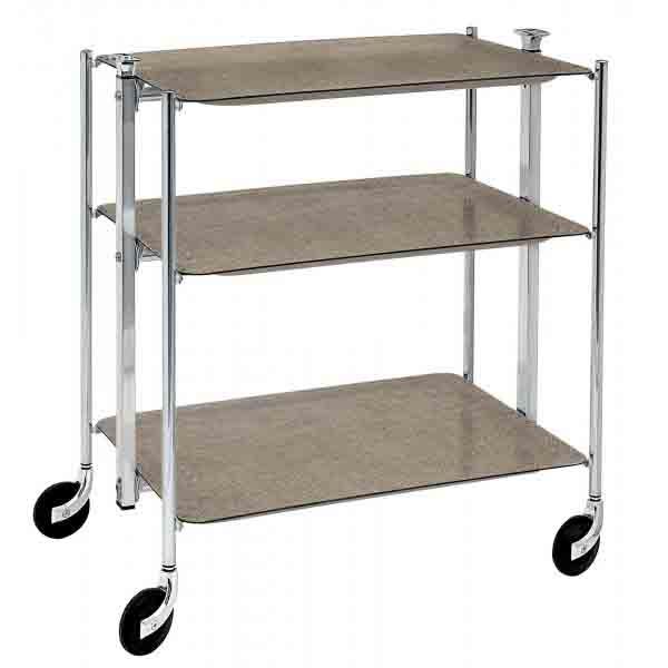 Desserte de cuisine Textable chromé 3 plateaux bei