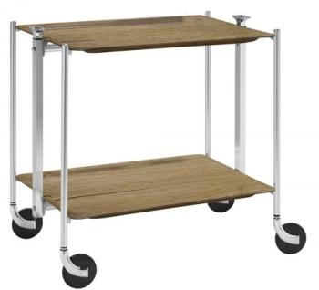 Desserte de cuisine Textable chromé 2 plateaux boi
