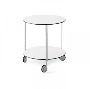 Girò - Petite Table sur roulettes - blanc/bord noi
