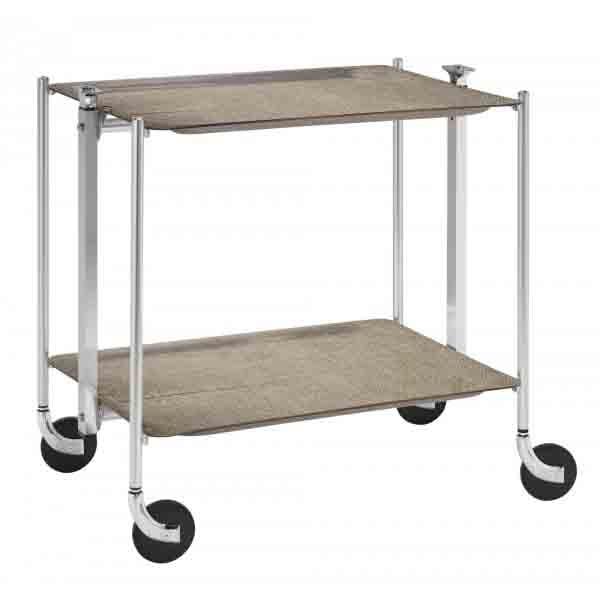 Desserte de cuisine Textable chromé 2 plateaux bei
