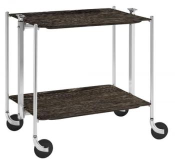 Desserte de cuisine Textable chromé 2 plateaux boi