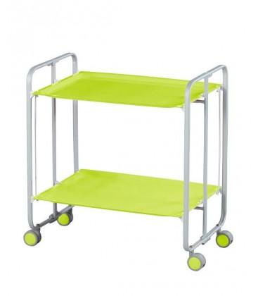 Table Roulante Pliante Vert foncé et Châssis Gris - Table Roulante Pliante Vert