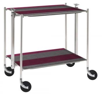 Desserte de cuisine Textable chromé 2 plateaux ray