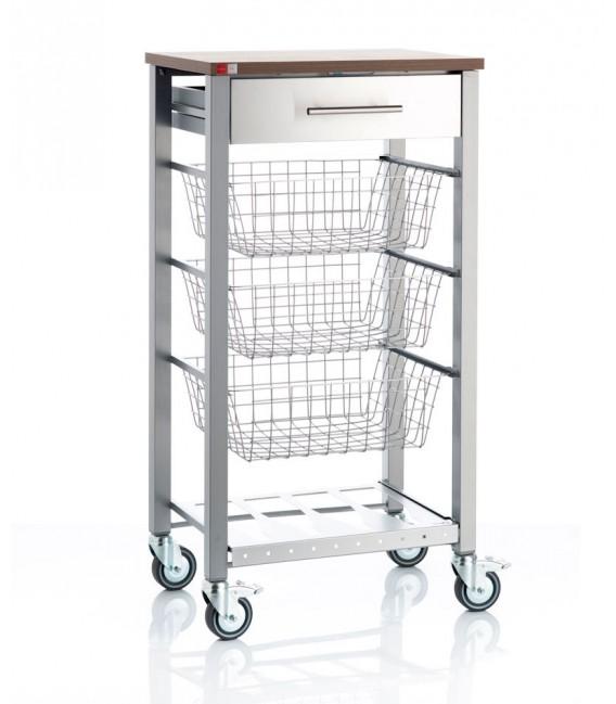 Desserte de Cuisine en Aluminium et Bois