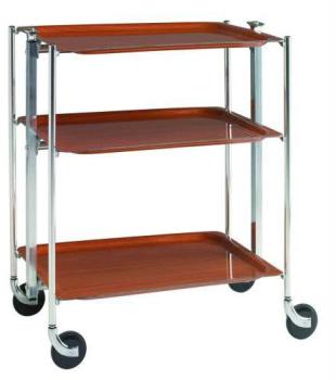 Desserte de cuisine Textable chromé 3 plateaux boi
