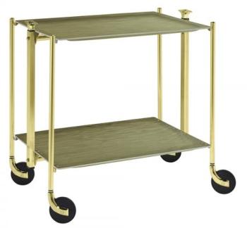 Table roulante pliante Textable doré 2 plateaux ve