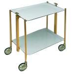 Table roulante pliante Textable doré 2 plateaux No