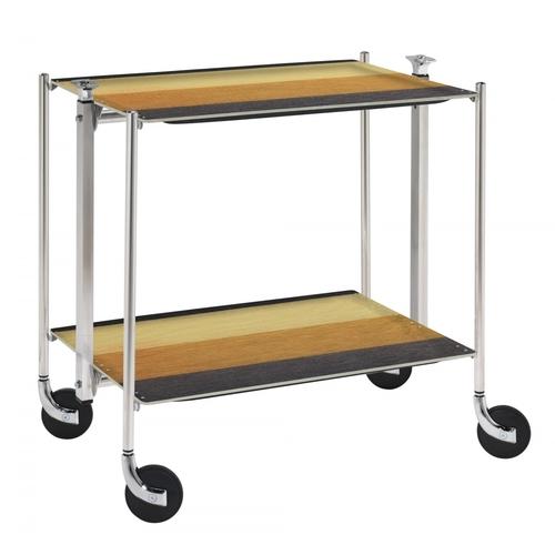 Table roulante pliante Textable doré 2 plateaux ra