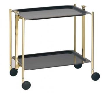 Table roulante pliante Textable doré 2 plateaux bo