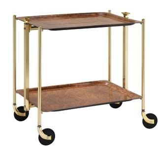 Desserte de cuisine Textable doré 2 plateaux bois