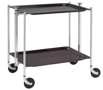Desserte de cuisine Textable chromé 2 plateaux boi