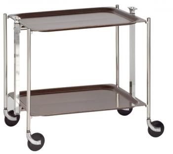 Table roulante pliante Textable doré 2 plateaux bo