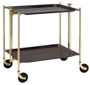 Table roulante pliante Textable doré 2 plateaux bo