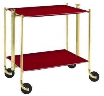 Table roulante pliante Textable doré 2 plateaux ro