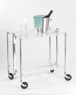 Desserte de cuisine Textable chromé 2 plateaux tra