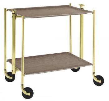 Table roulante pliante Textable doré 2 plateaux ma