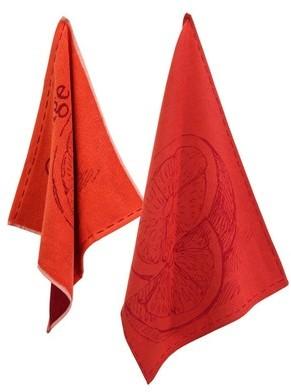 Set de 2 torchons de cuisine GEORGIA Orange Set de 2 torchons de cuisine
