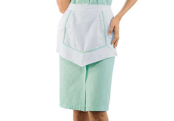 Tablier femme de chambre Zurigo Blanc Rayé Vert