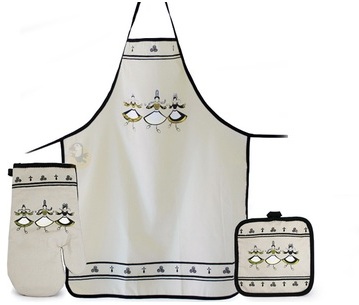 Set de gant, manique et tablier breton « Gavotte »