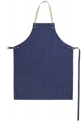Tablier de Cuisine Apron Toile Bleue et Cuir ferm Living Tablier de Cuisine Apron Toile