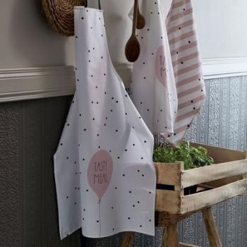 Tablier de cuisine blanc à pois noirs {CouleurRetr