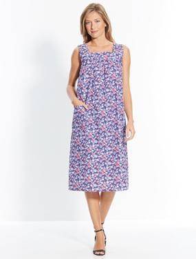CHARMANCE Robe-tablier forme housse imprime fleuri