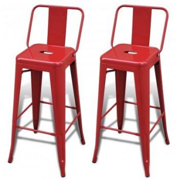 VidaXL Lot de 2 Tabourets Bar hauts avec dossier R