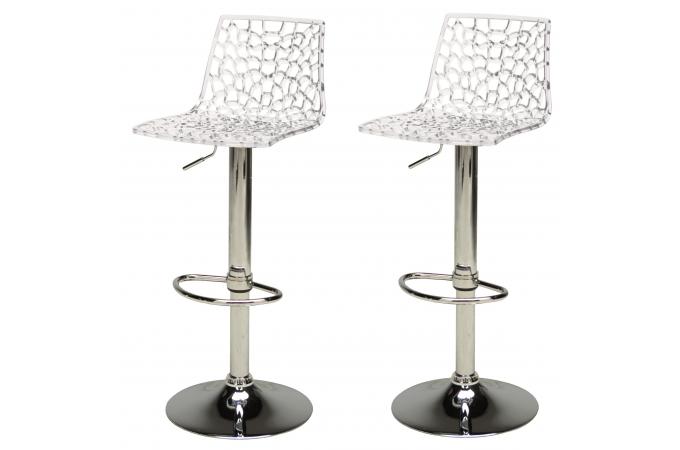 Lot de 2 Tabourets de Bar design Transparents SMAR