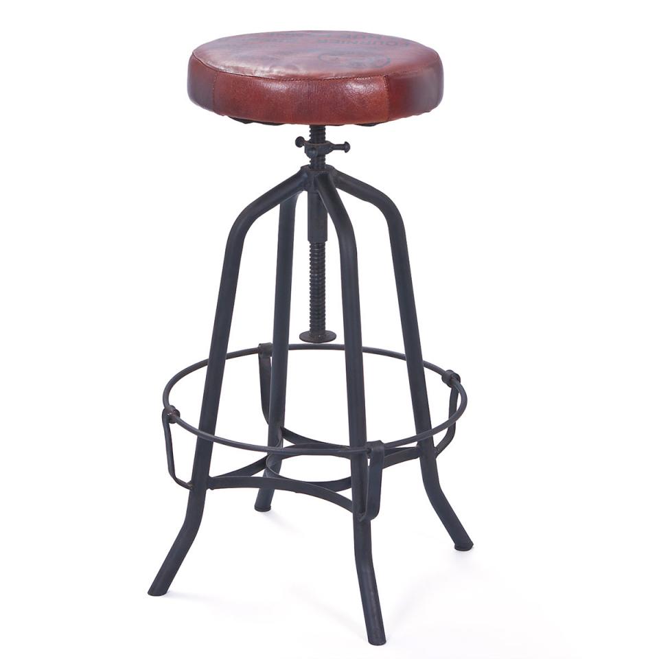 Tabouret de Bar Cardiff Métal Cuir Tabouret de Bar Cardiff Métal