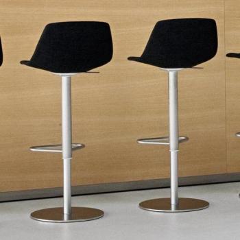 Miunn - Tabouret de bar acier inox rond - teinté noir Miunn - Tabouret de bar acier