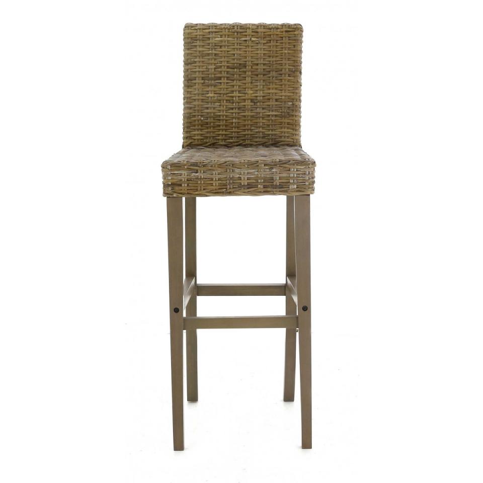 Lot de 2 Chaises de bar demi kubu Nadja - Taupe