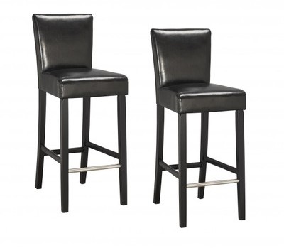 Lot de 2 Chaises de bar noir TURNER