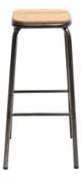 Tabouret de bar design inox bois clair H75cm lot de Tabouret de bar design inox