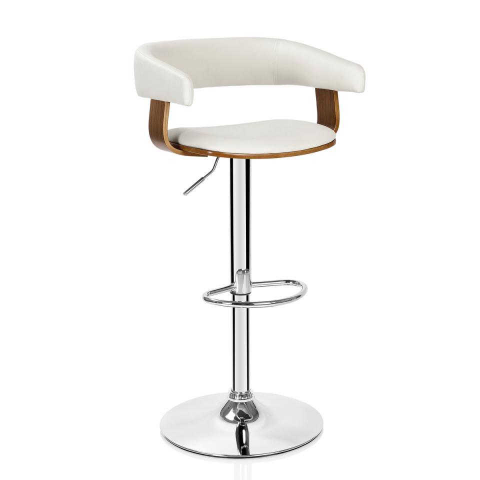 Tabouret de Bar en Similicuir - Blanc Noyer Tabouret de Bar en Similicuir