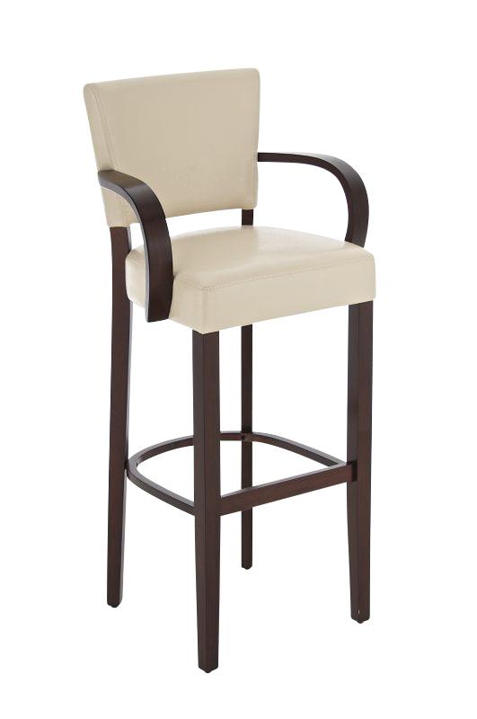 CLP Tabouret de bar LIONEL avec accoudoirs en bois