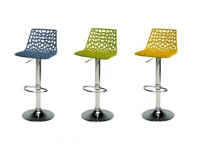 Lot de 2 Tabourets de bar CLARK - Polypropylène - Jaune Lot de 2 Tabourets de bar