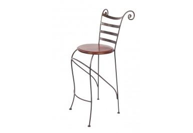 Tabouret de bar américain fer forgé palissandre Tabouret de bar américain