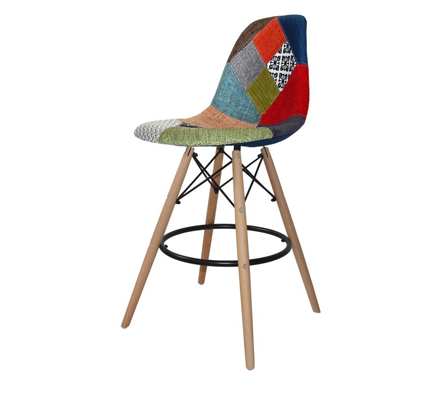 Tabouret tower wood patchwork