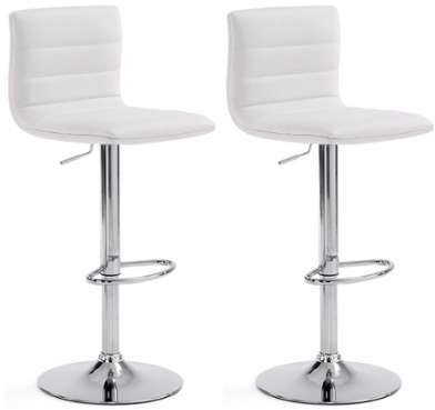 Ensemble de 2 chaises de bar Barnard - blanc