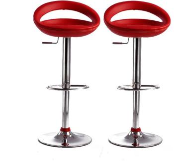 Tabouret de bar moderne rouge COMET (lot de 2) Tabouret de bar moderne rouge