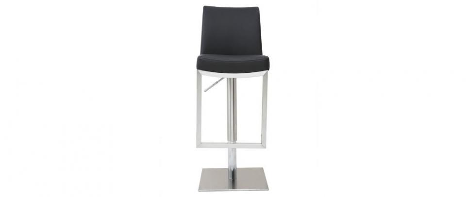 Tabouret de bar design contemporain - métal et PU noir Tabouret de bar design contemporain