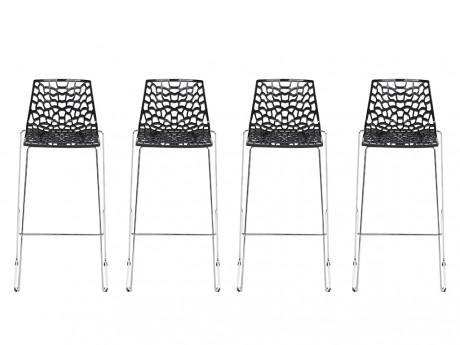 Lot de 4 tabourets de bar WILTON - 4 pieds - Polyp