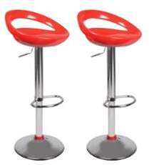Tabouret de bar cuisine moderne rouge COMET (lot de Tabouret de bar cuisine moderne