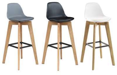 Lot de 2 tabouret de bar PADDY - Polypropylène simili Lot de 2 tabouret de bar PADDY