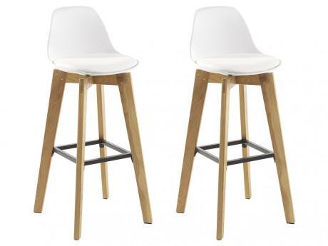 Lot de 2 tabouret de bar PADDY - Polypropylène simili Lot de 2 tabouret de bar PADDY