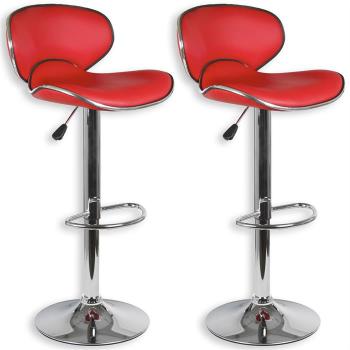 Lot de 2 tabourets de bar LOUNGE, rouge