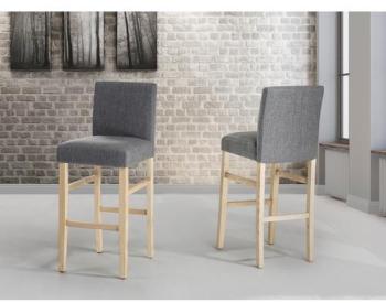 Chaise de bar - chaise en tissu - gris - Madison